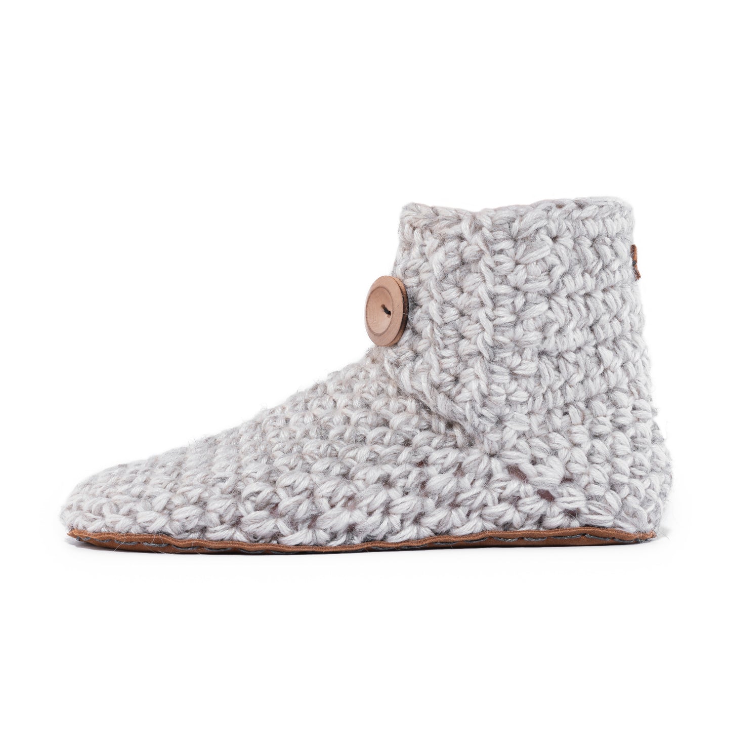 Handmade Bamboo Wool Bootie Slipper in Chai by Kingdom of Wow