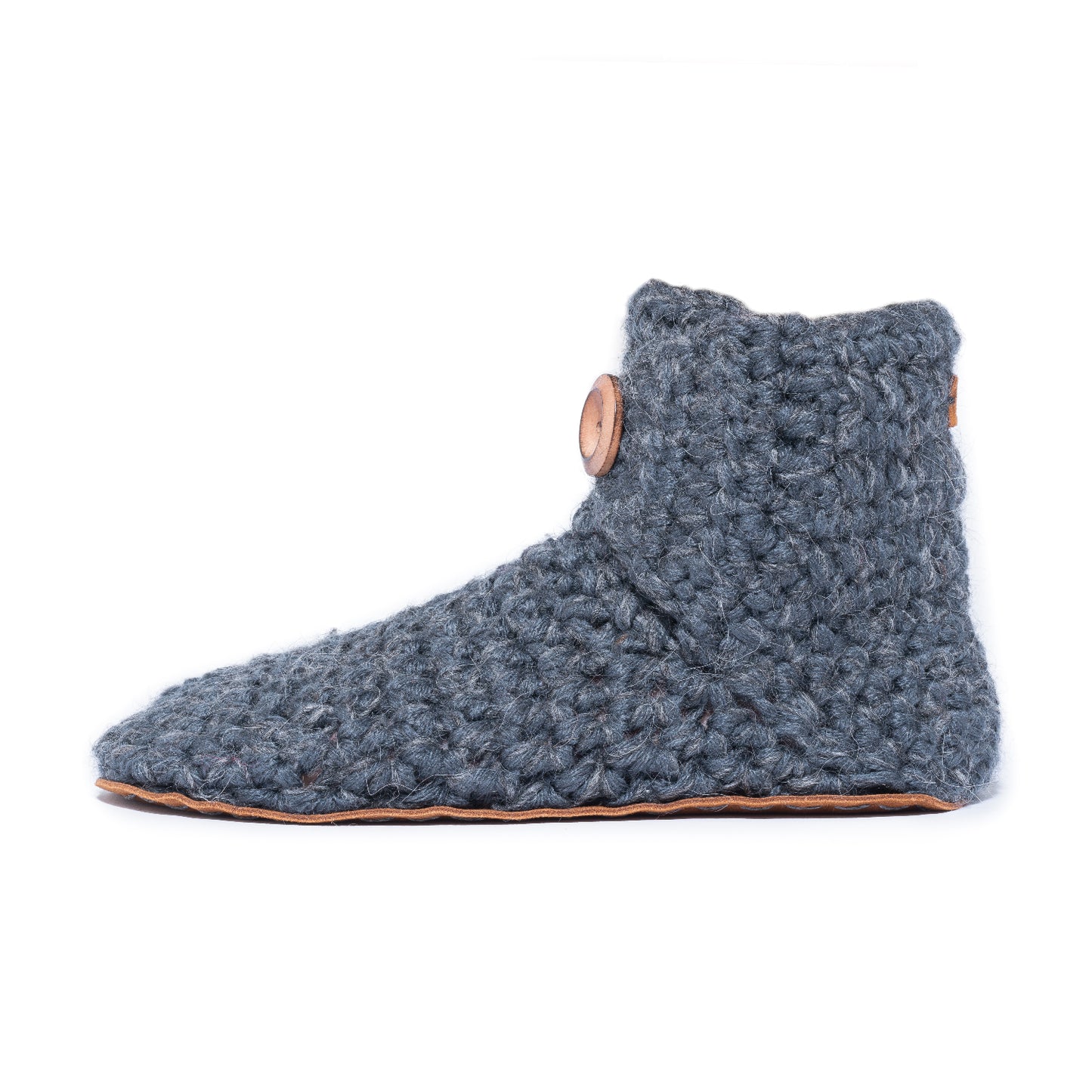 Handmade Bamboo Wool Bootie Slipper in Charcoal Grey by Kingdom of Wow