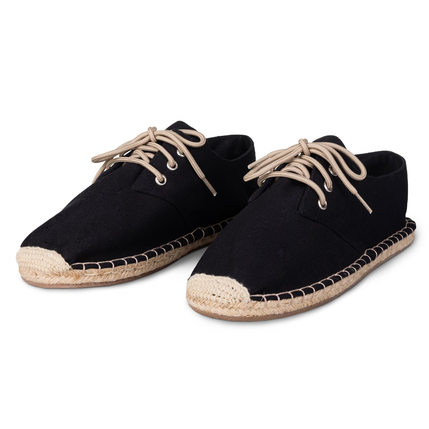 Men's Jet Black Lace-Up Espadrilles