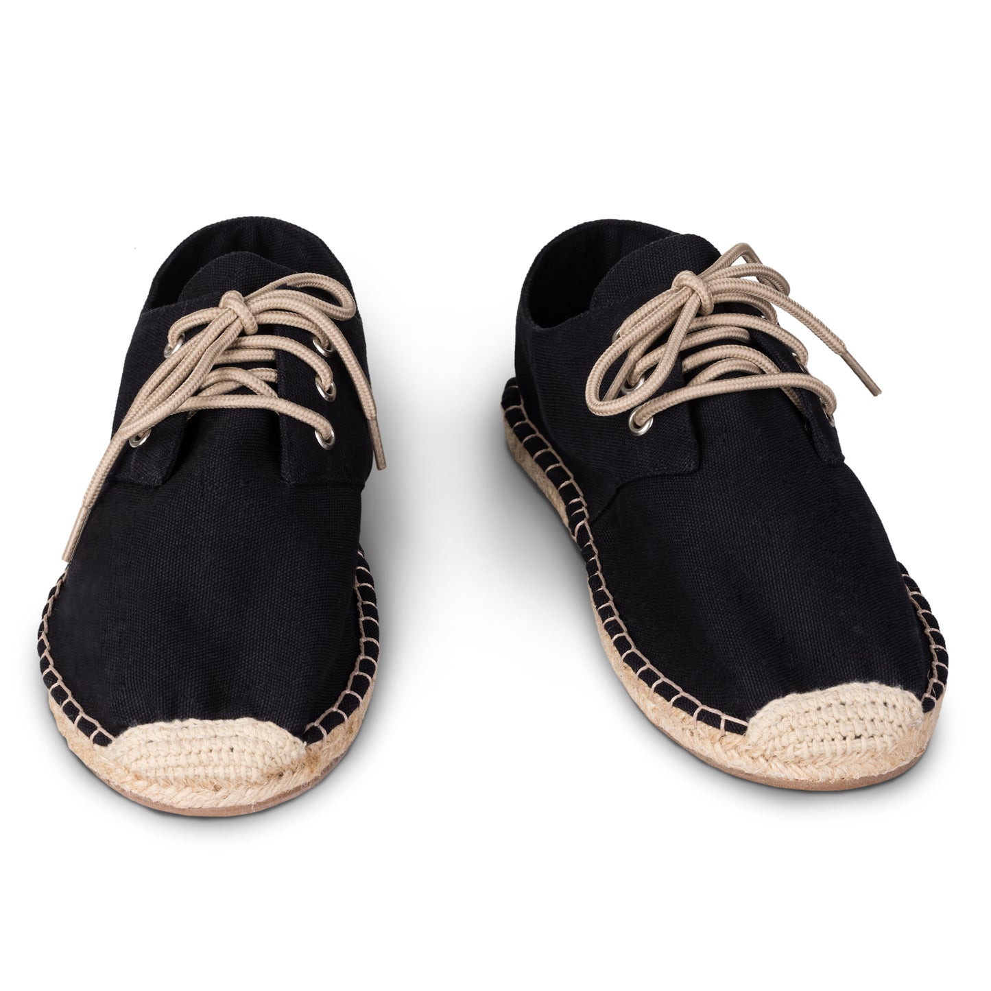 Men's Jet Black Lace-Up Espadrilles