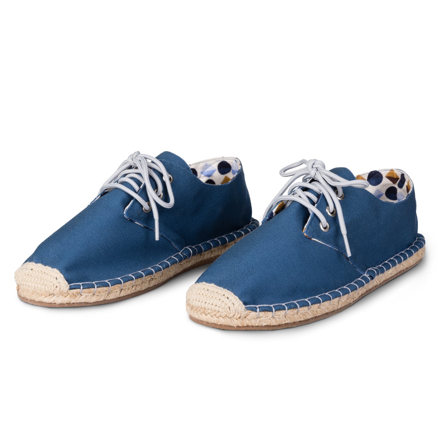 Women's Blue Retro Lace-Up Espadrilles