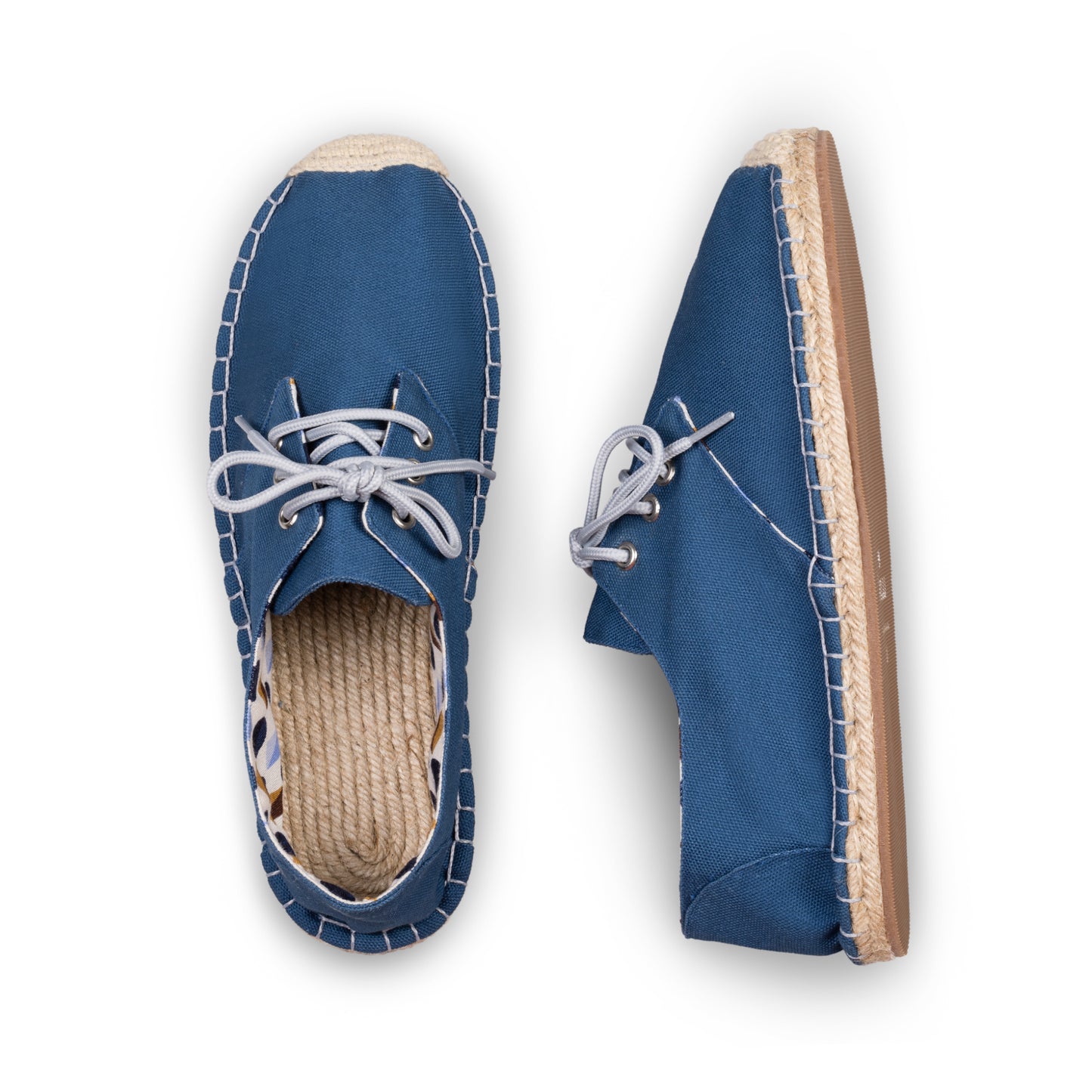 Women's Blue Retro Lace-Up Espadrilles