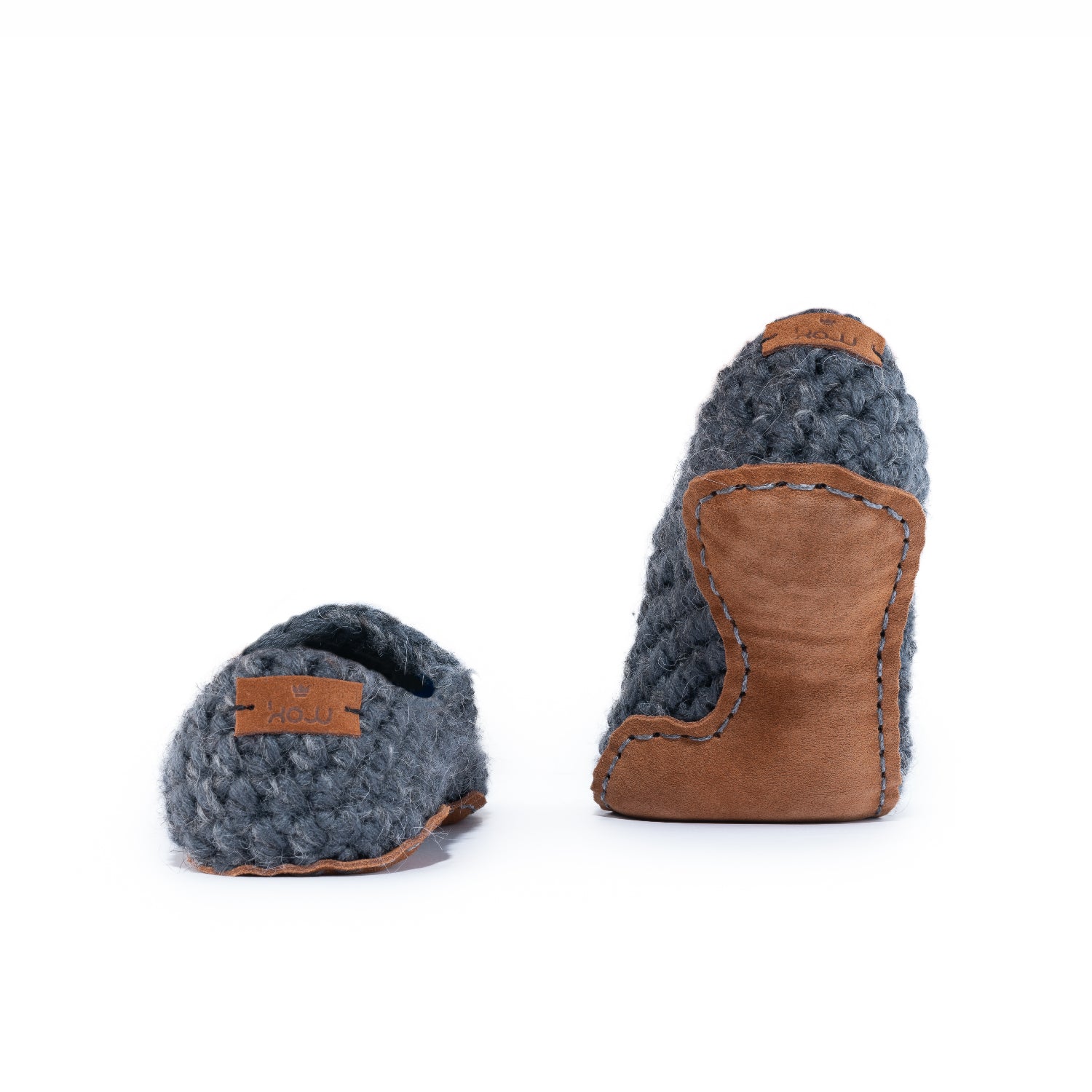 Handmade Bamboo Wool Slippers in Charcoal Grey by Kingdom of Wow