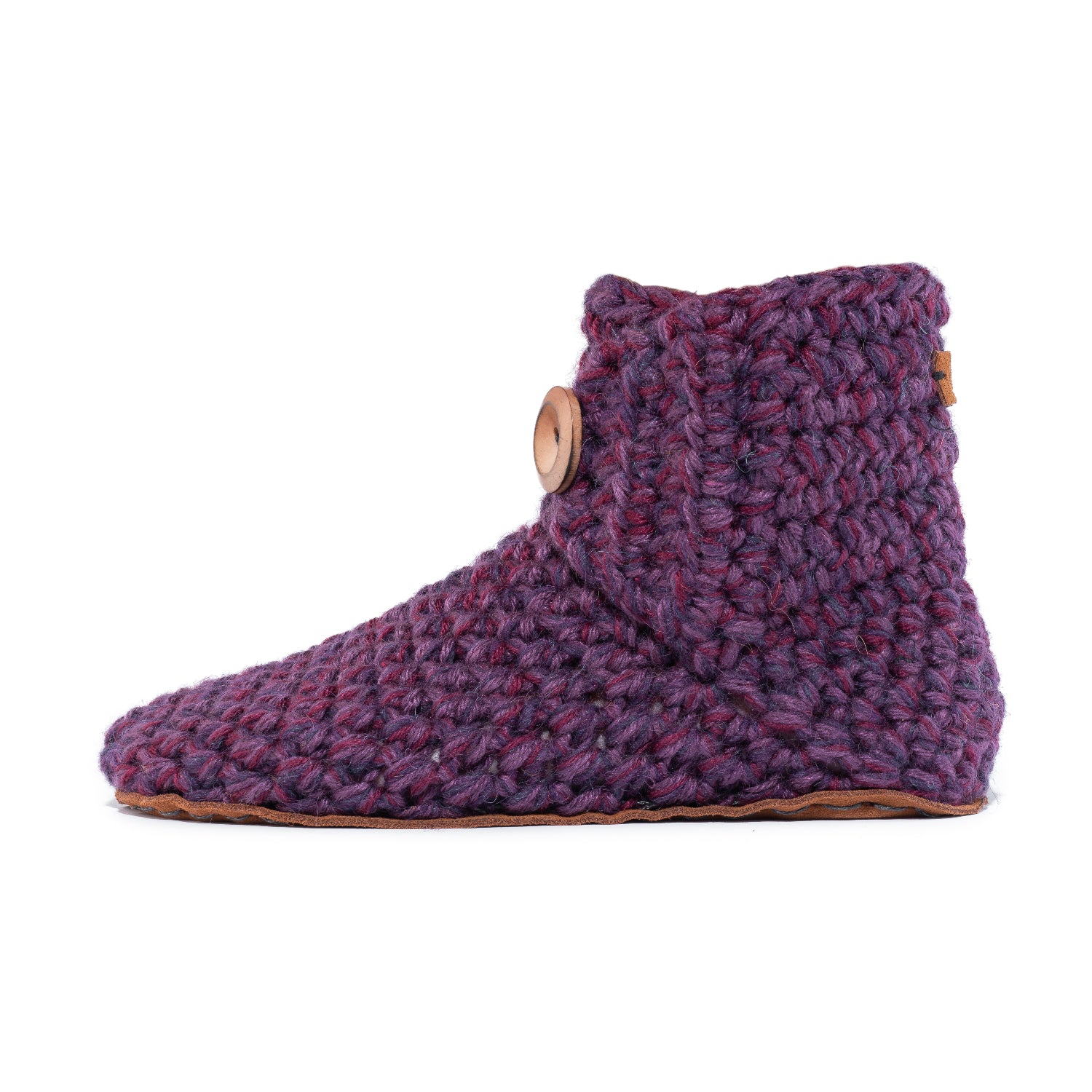 Handmade Bamboo Wool Bootie Slipper in Lavender Purple by Kingdom of Wow