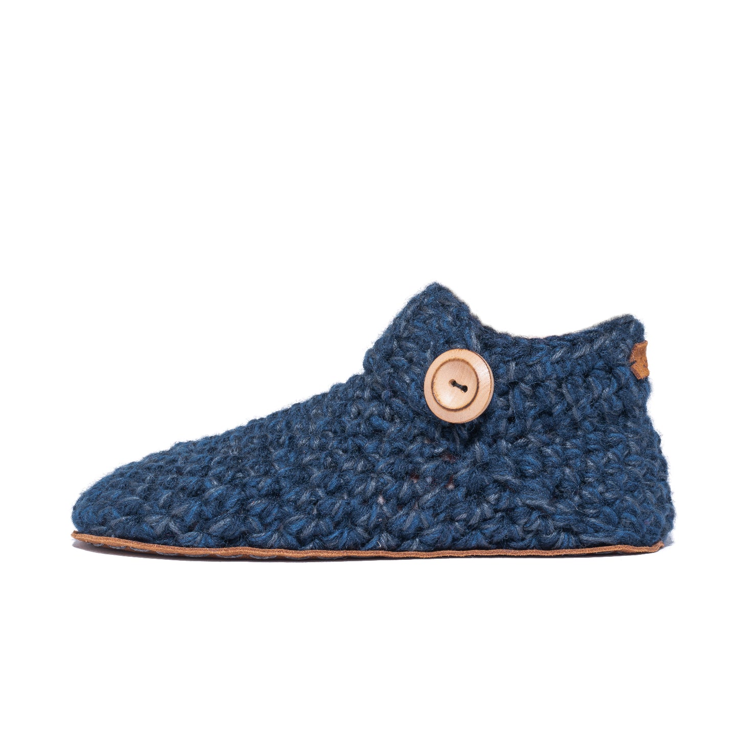 Handmade Ankle Bootie Bamboo Wool Slippers in Midnight Blue by Kingdom of Wow