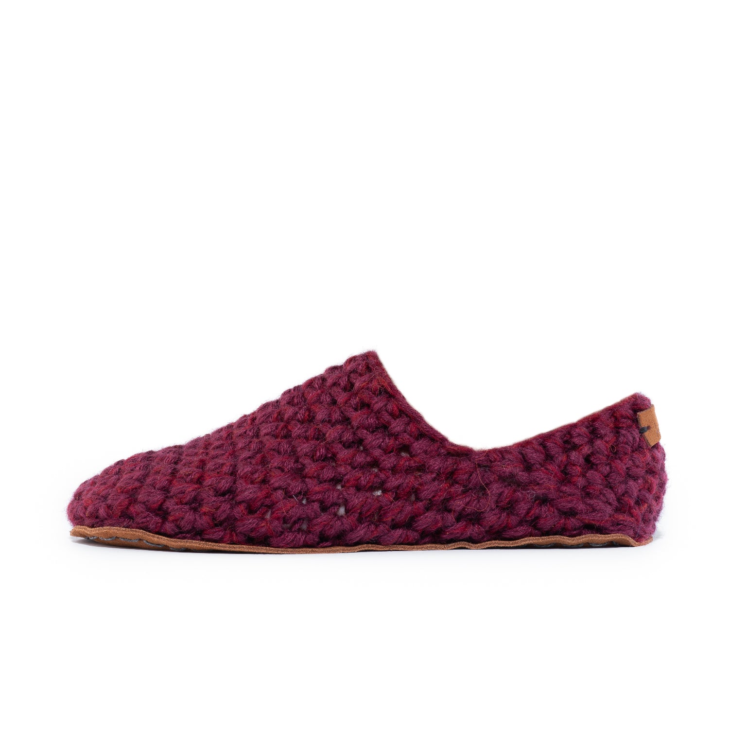 Handmade Bamboo Wool Slippers in Mulberry Red by Kingdom of Wow