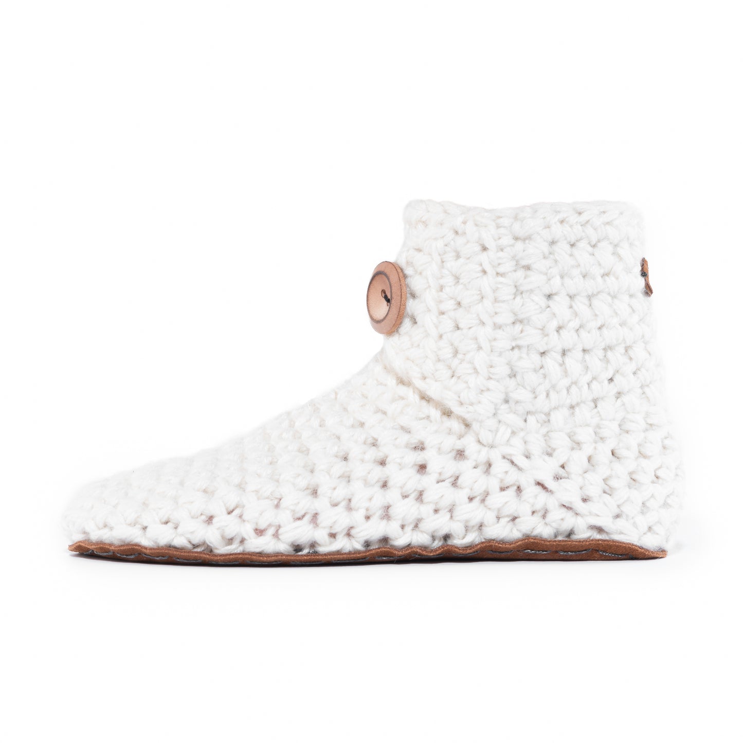 Handmade Bamboo Wool Bootie Slipper in Snow White by Kingdom of Wow