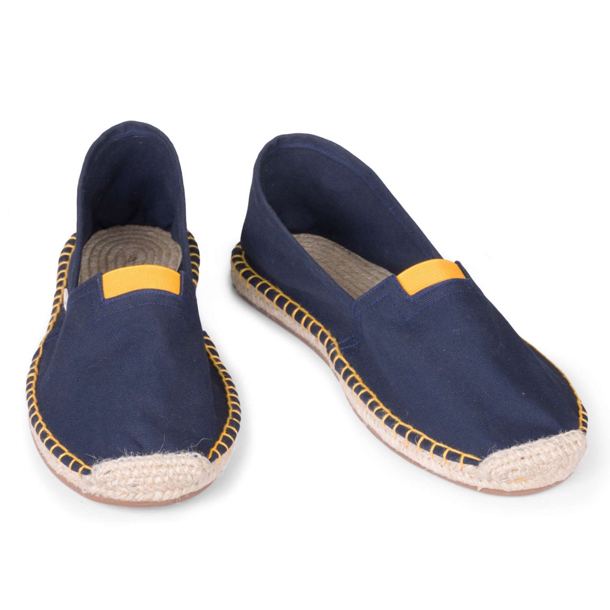 Kingdom of Wow Navy Blue Yellow Handmade Espadrilles for Men