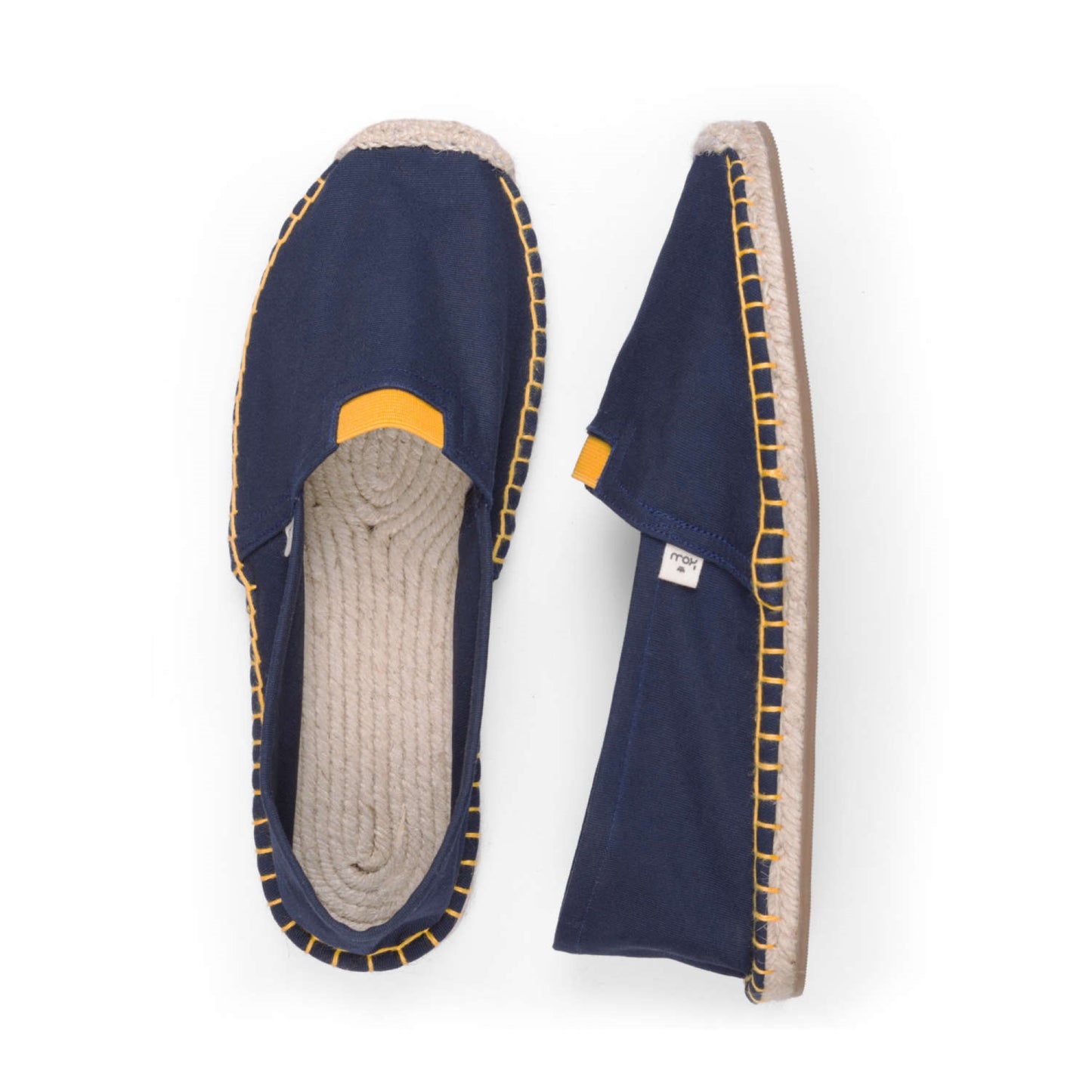 Kingdom of Wow Navy Blue Yellow Handmade Espadrilles for Men